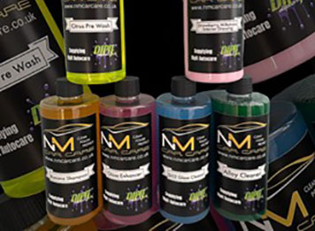 Selection of car care products