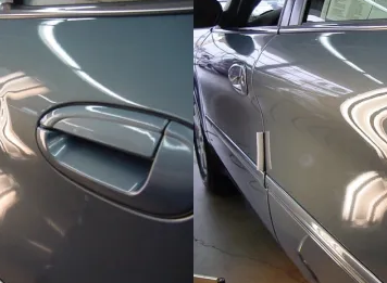 Example of paintless dent removal